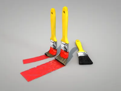 Paint Brush Yellow 3D model