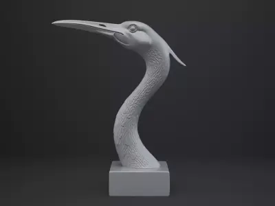 Crane Bust - Animal Figurine 3D print model
