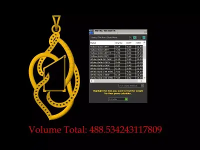 Fancy Gold Pendant - 0119 3D print model