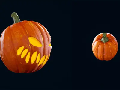 Halloween Pumpkin Head 03 - Game Ready - Textured PBR Low-poly 3D model