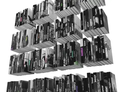 Books 150 pieces 3-8-1 Low-poly 3D model