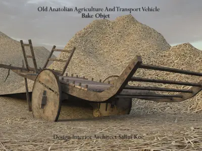  OLD ANATOLIAN AGRICULTURE AND TRANSPORT VEHICLE OX CAR  DESIGN  Low-poly 3D model