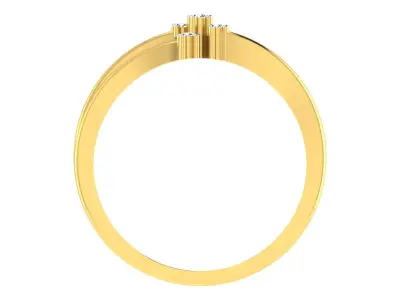 Light Weight Yellow Gold Diamond Ring  -R-4186 3D print model