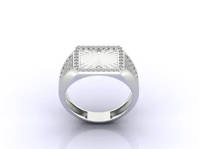 Print Ready STL 3DM  Gents Rings Diamond Men Ring  3D print model 159