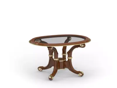 Oval side table with glass top by Modenese 3D model