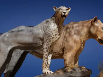 Cheetah Asset - Digital Model and Textures Low-poly 3D model