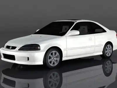 Honda Civic SI 1999  Low-poly 3D model