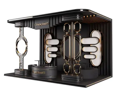 Futuristic Luxury Exhibition Booth 3D Event Stand Design   3D model