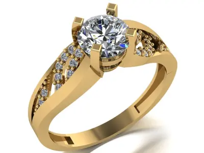 11400003 engagement ring 3D print model