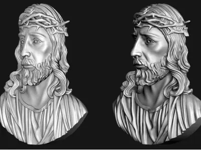 Jesus Bas Relief Medallion And Pendant  3D print model