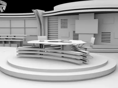 TV studio sets 3D model