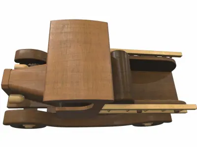 Wooden car toy truck 6 Free 3D model