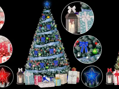 Christmas tree All Colors 3D model