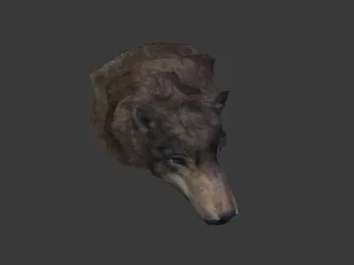 Next Gen AAA Wolf Head Trophy - game model lowpoly Low-poly 3D model