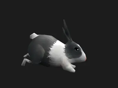 animated low-poly rabbit Low-poly 3D model