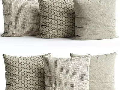 Yellow Decoration Pillows 3D model