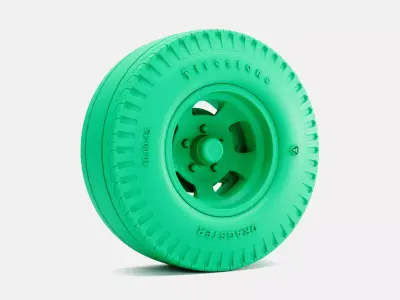 15x10 US Indy Mag Wheel Firestone Dragster Slick 3D print model