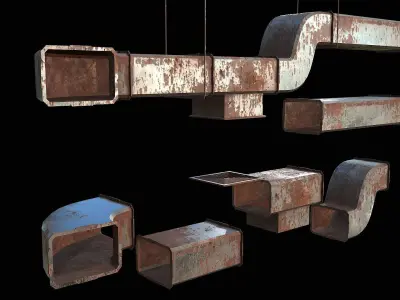 Ventilation Modular PBR 04 Low-poly 3D model