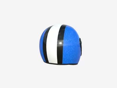 Cartoon Helmet Kart A02 Blue - Character Design Low-poly 3D model