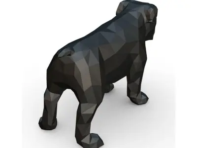English bulldog low poly 3D print model