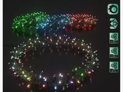 LED garland Christmas tree lamps  3D model