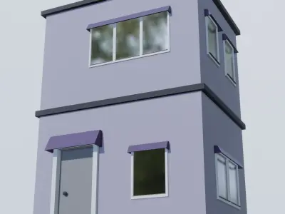 Low Poly Building Low-poly 3D model