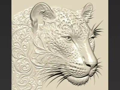 Leopard Head A69 3D print model