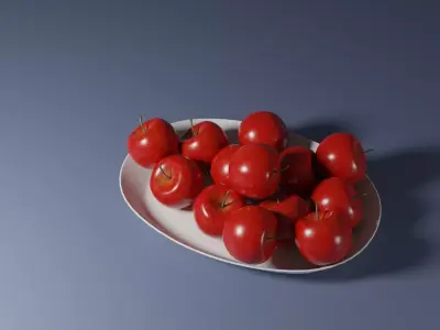 Apple Fruit Plate 3D model