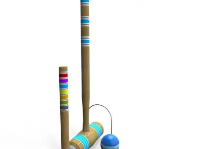 Croquet Set Low-poly 3D model
