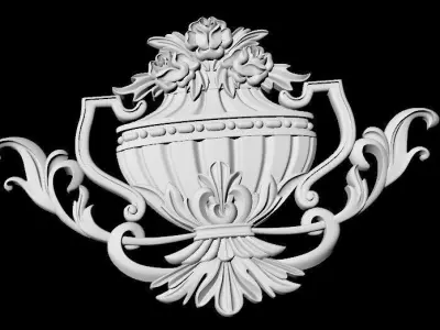 Central decor ornament for furniture 3D model 914