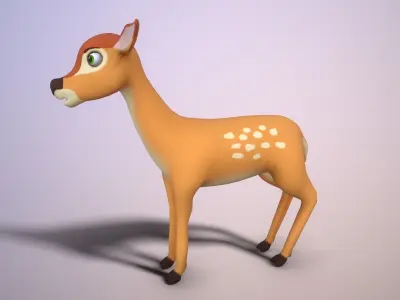 Cartoon Doe Low-poly 3D model