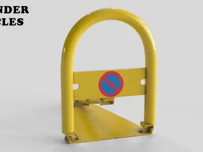 Parking Barrier Low-poly 3D model