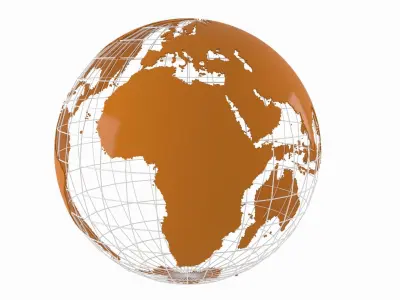 Globe News Skeleton Ginger Color 3D model