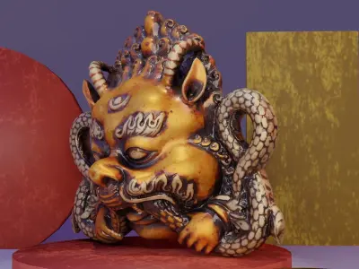 Union of the Sun and Moon sculpt high-poly 3D model