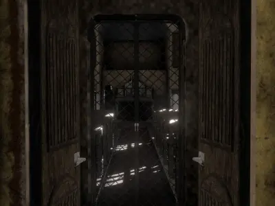 Post apocalyptic church Low-poly 3D model