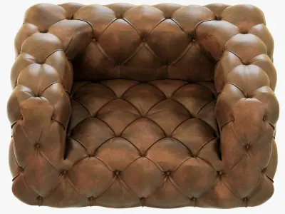 Restoration Hardware Soho Tufted Leather Chair 3D model