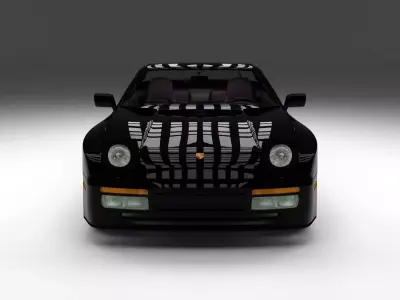 Porsche 944 turbo with interior 3D model