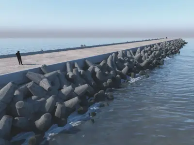Breakwater 3D -B- Tetrapods 3D model