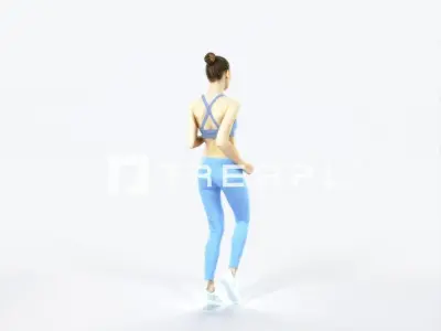 Beauty 03K Running Jogging Sports Woman Low-poly 3D model