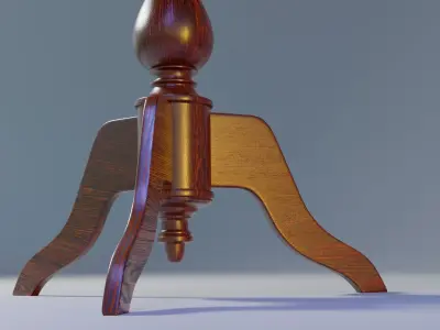 Table round wooden 3D model