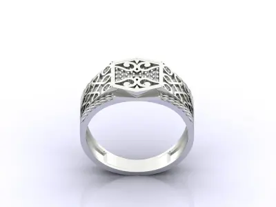 Print Ready STL 3DM  Gents Rings Diamond Men Ring  3D print model 79