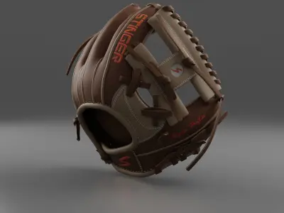 Baseball Glove Brown 3D model