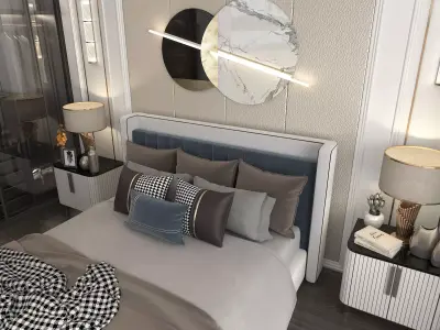 Modern Bedroom Scene 15 3D model