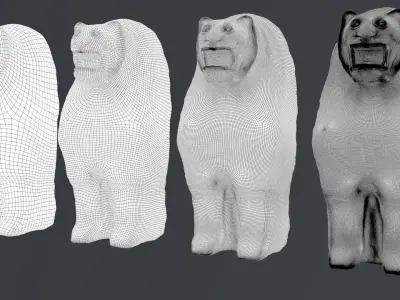 Hittite Lion Statue Low-poly 3D model