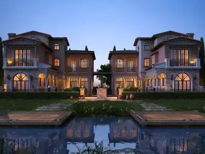 3D model of 2022 luxury fashion villa exterior 44 3D model