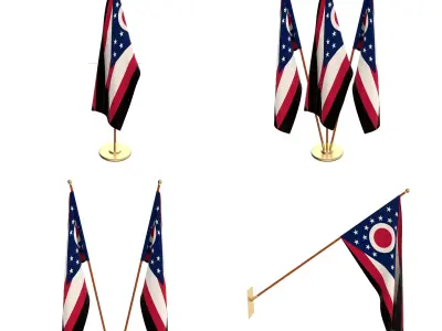 Ohio Flag Pack 3D model