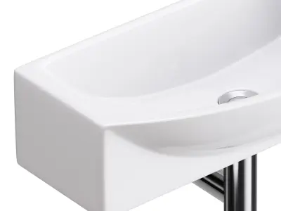Small Wall Mount Bathroom Vessel Sink 3D model