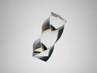 Twisted Glass Cube 3D model