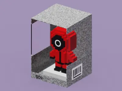 Voxel Toy Squid Game Low-poly 3D model