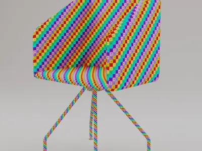 Box Swivel Armchair 3D model